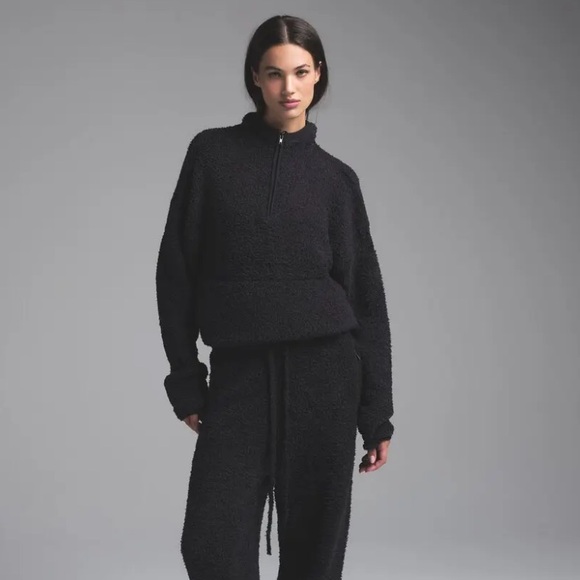 SKIMS Tops - NEW SKIMS COZY KNIT HALF ZIP PULLOVER ONYX L/XL